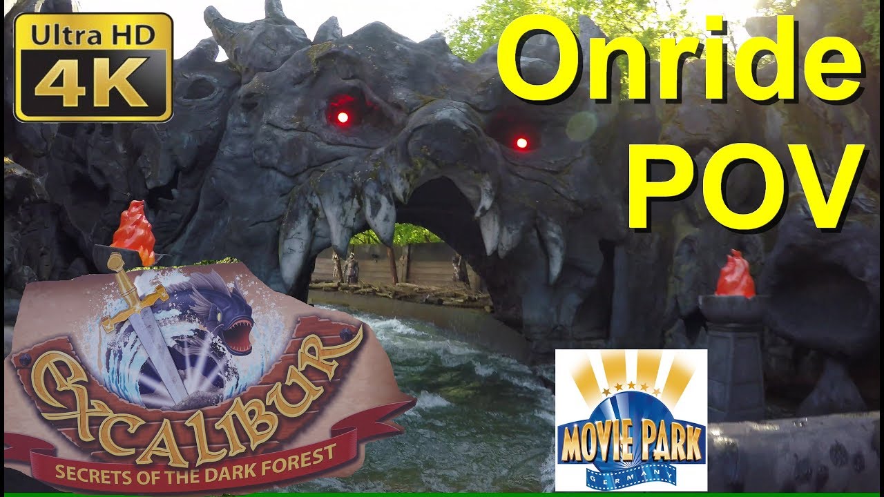 Movie Park Germany Excalibur Secrets Of The Dark Forest Onride Pov 4k Mystery River Youtube