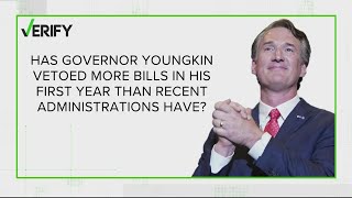 Governor Youngkin has vetoed more bills in his first year than first years of past 5 administrations