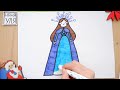 Как нарисовать принцессу | снегурочку  —  НЯНЯ УЛЯ рисование для детей