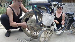 Repair technique - Genius Girl, Help student nephew repair maintenance, electric bicycle was damage