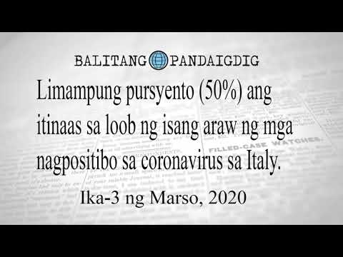 50% ang itinaas sa loob ng isang araw ng mga nagpositibo sa coronavirus sa Italy.