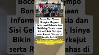 Dugaan Peran Teddy sebagai Pintu Akses ke Presiden dan Pengawas Program Prioritas Mencuat. #short