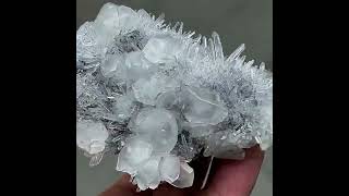 Video preview: Frosted Quartz Cluster with Calcite — Fujian, China | Natural Mineral Specimen