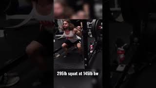 20year old squats 295lbs at 145lb bw 💪#shorts #squat #fitness #muscle #squatting #strength #lifting 20year old squats 295lbs at 145lb bw 💪#shorts #squat #fitness #muscle #squatting #strength #lifting