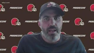 Cleveland Browns head coach Kevin Stefanski reacts after final day of 2020 NFL Draft
