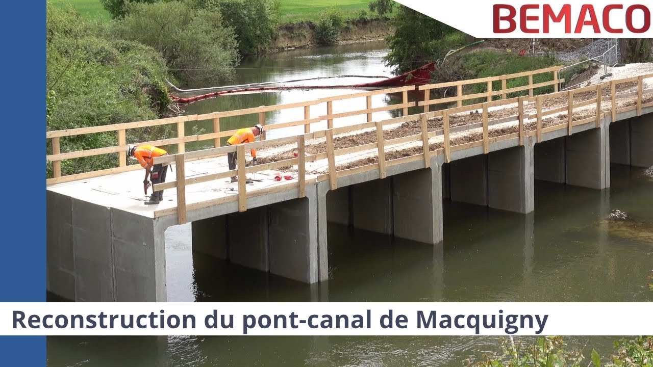 Reconstruction du pont-canal de Macquigny