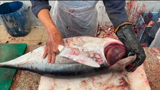110$ Popular Bluefin Tuna Fish Cutting Skills /Fast Fish Cutting Silky knife