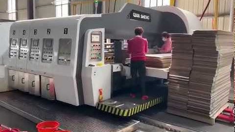 QH-PACK 1200*2800 High Definition Flexo Printing Oil-Coating Drying Slotting Die Cutting Stacker