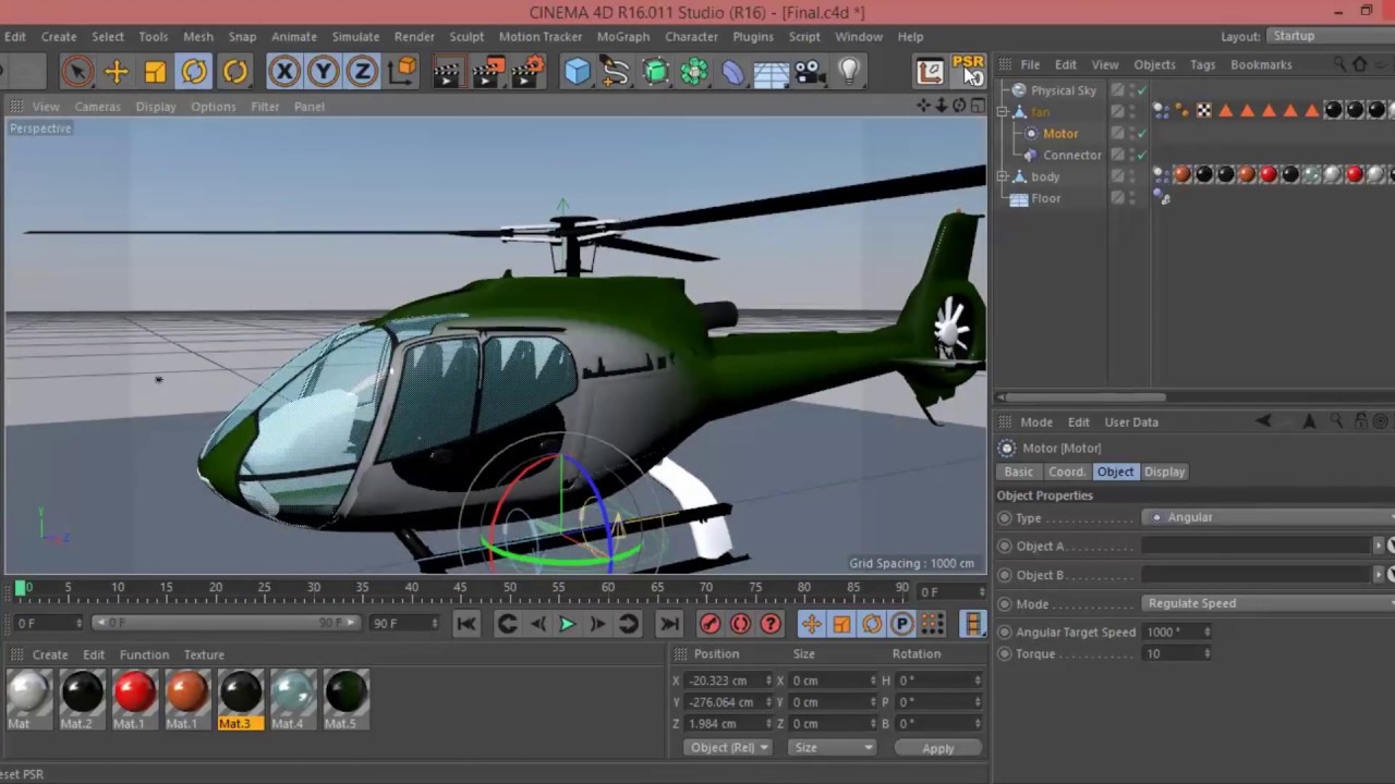 Cinema 4D Rigging helicopter tutorial - YouTube