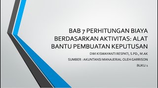 Activity Based Cost (ABC) - Akuntansi Manajemen