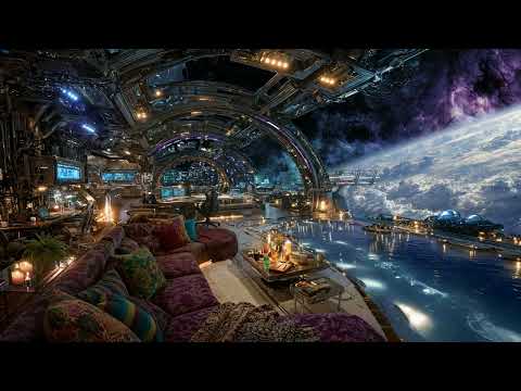 🎵 Astralis Lounge: Cozy Balcony in Celestial Orbit | Space, Water, and Ambient Music | 4K | 10 hrs thumbnail