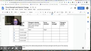 Force Strength and Velocity Change