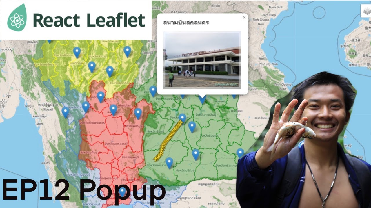 เขียนเว็บสร้างแผนที่ | React Leaflet | Popup #12 - YouTube