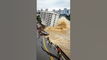 Landslide on the Riverbank Causes Apartment Building to Collapse!