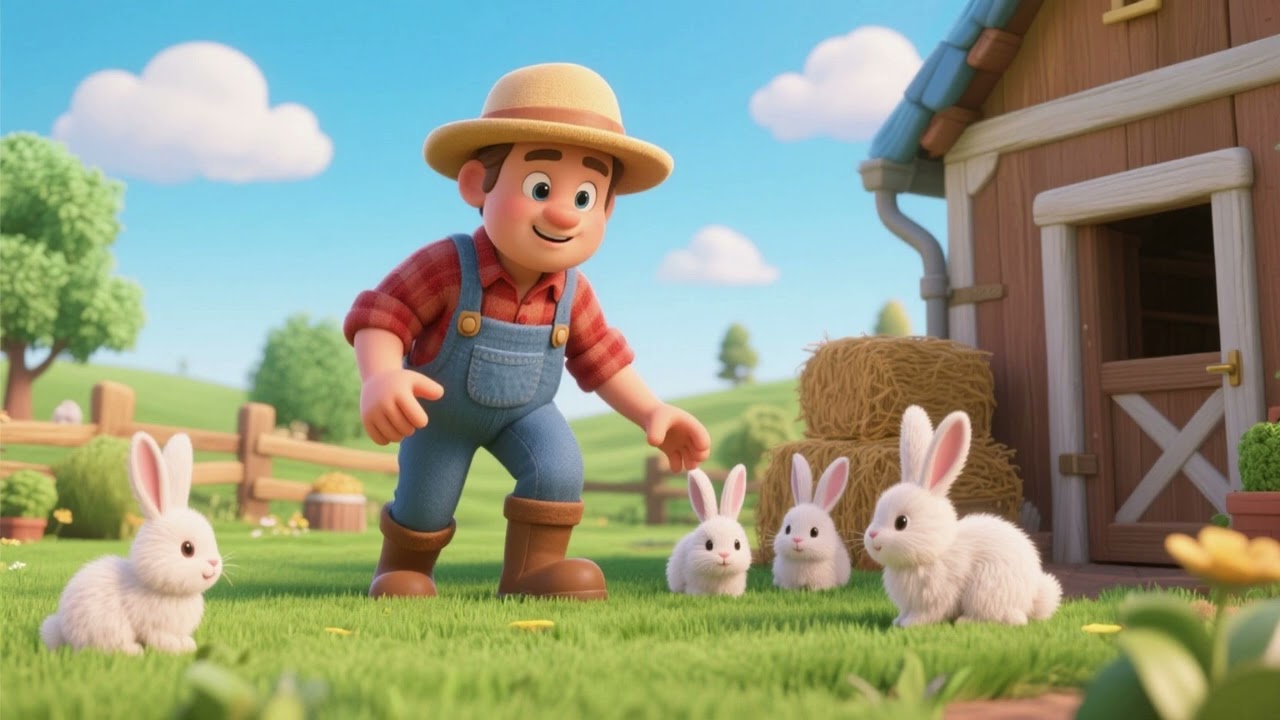 Фермер находит пушистых кроликов | Милая песенка про сельскохозяйственных животных 🐰🚜