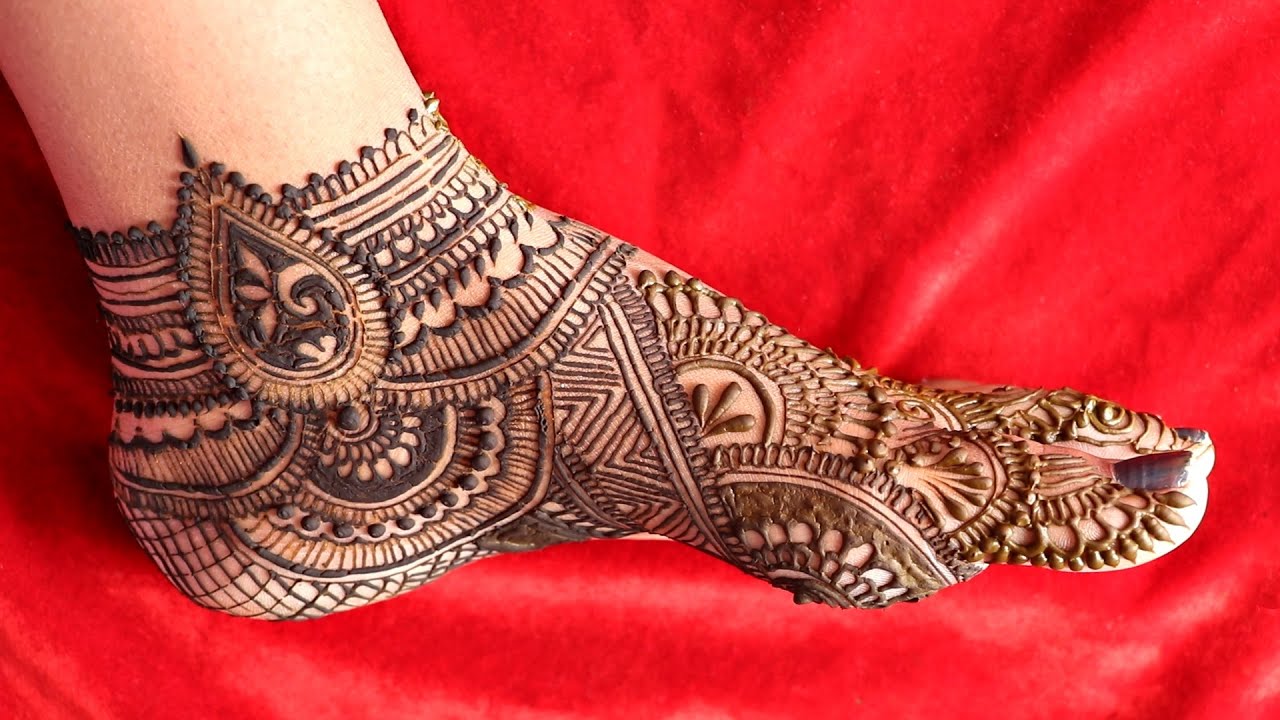 full bridal leg henna mehndi design, step by step dulhan mehndi, bharma leg  mehendi, mehandi for leg - YouTube