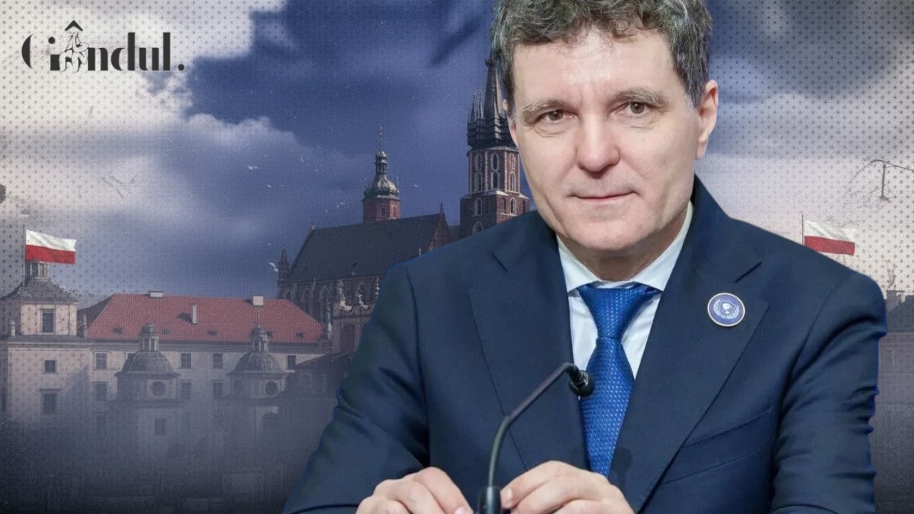 Nicușor Dan, declarații de presă din Polonia