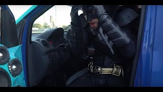 Batman was shocked by loud music! VW Caddy nightsound 164+ dB