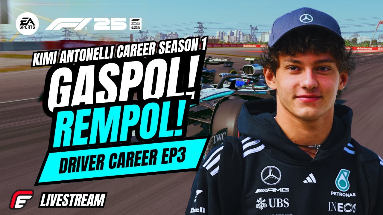 [LIVE] GASPOL REMPOL! | DRIVER CAREER KIMI EPISODE 3 | F1 25 GAME - YouTube
