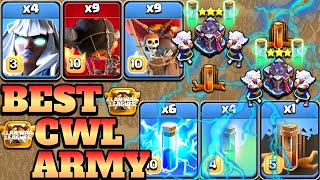Best CWL Army Th15 Attack Strategy!! TH15 Zap Electro Titan Attack Strategy With Invisibility Spell
