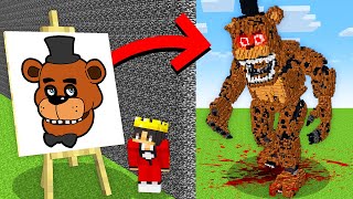 I Cheated With //DRAW In a FNAF Minecraft Build Challenge!