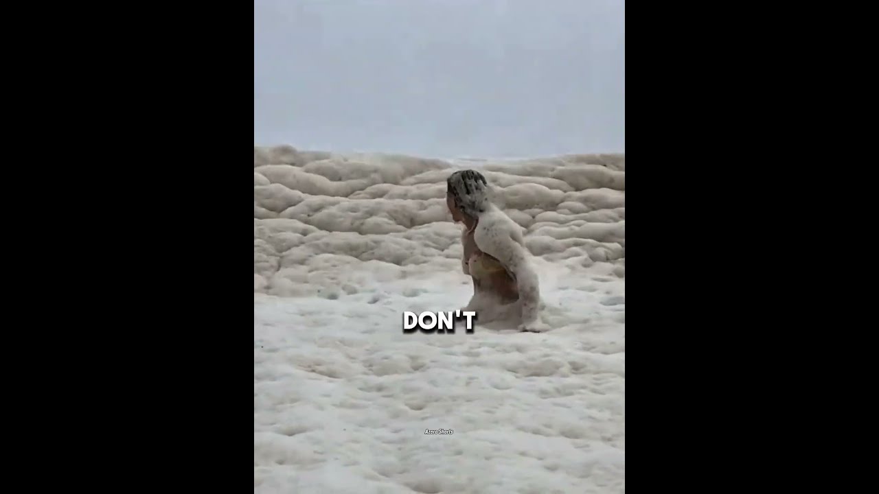 Never Swim in This White Foam! 😨  #trending