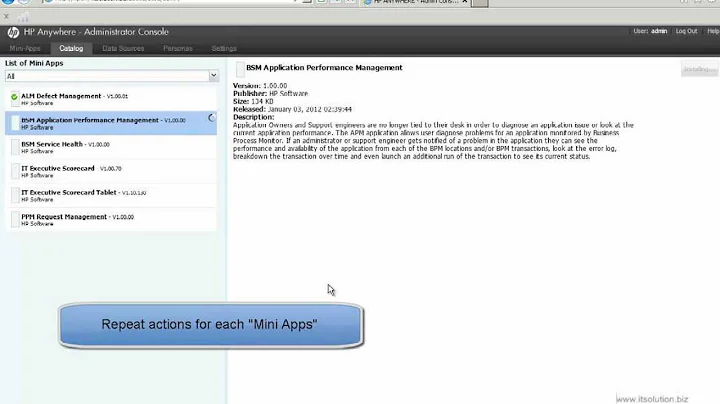 Install HP Anywhere "MiniApps"