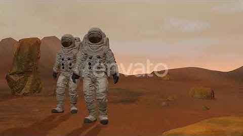 Two Astronauts Walking On The Surface Of Mars. | Motion Graphics - Videohive template