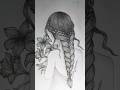 🌿 Bloom & Braid | Nature-Inspired Pencil Sketch ✏️ #art #shorts #craftora #subscribe