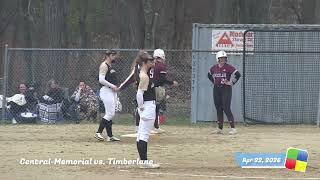 Softball, Central-Memorial vs. Timberlane, 4/22/26