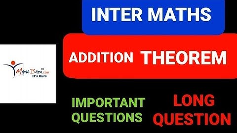 AP / TS INTER MATHS |ADDITION THEOREM