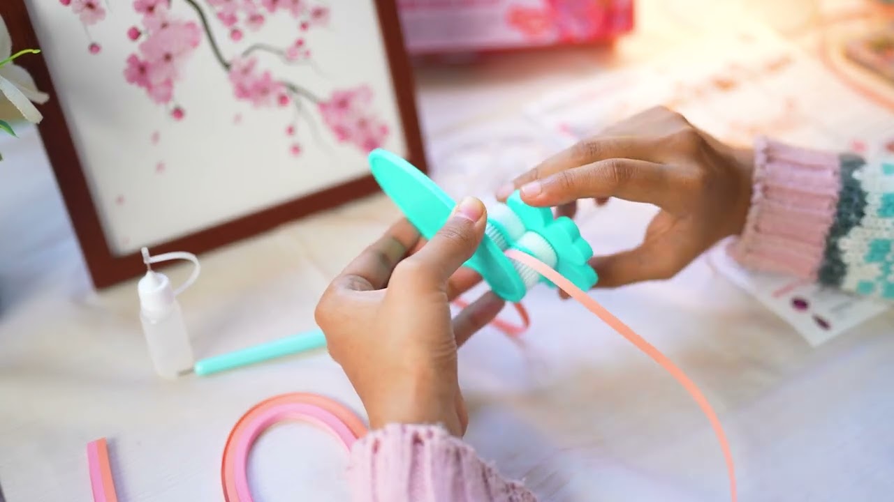 Transform Paper Into Framed Cherry Blossom Art | Paper Quilling by My Creative Camp