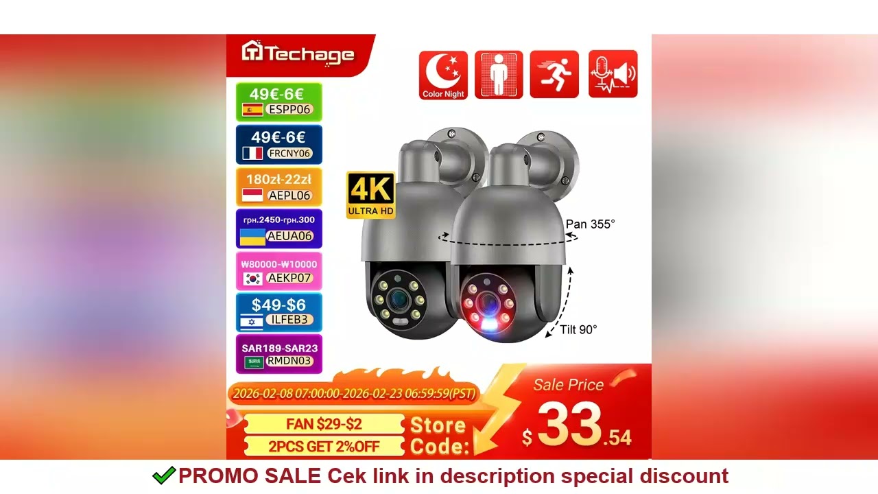 Techage 5MP/8MP 4K PTZ ???????????? POE ??????? ?????? ?????? ?????????? 4K ?????? ????????? ???????