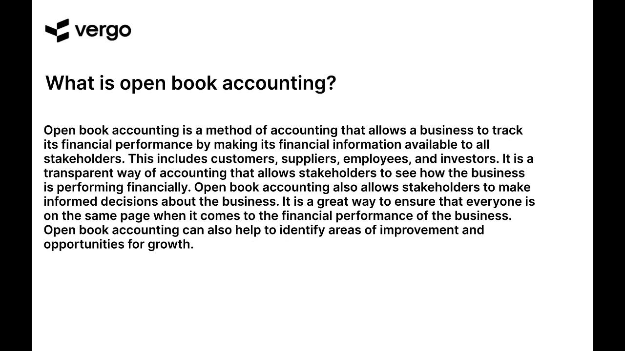 Open Book Accounting Explained YouTube