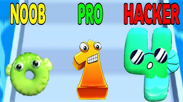Number Run Merge 3D Math - NOOB VS PRO VS HACKER