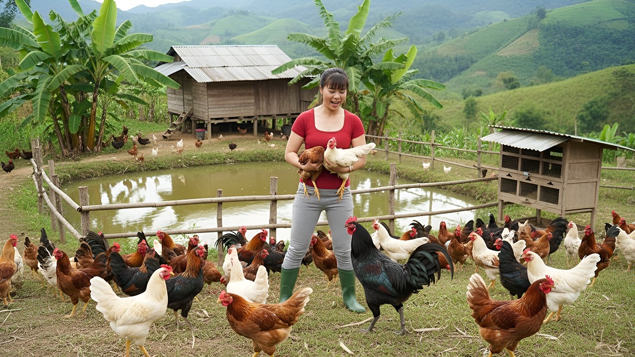 Vida tranquila en la granja | Recolectando gallinas — Llevarlas al mercado rural para vender