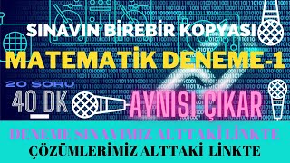 8.SINIF AYNISI ÇIKAR MATEMATİK DENEMESİ-1