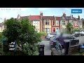 Footage shows man taking packages from people's doorsteps