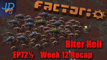 Week 12 Samenvatting EP72½ | Factorio Biter Hell | Gameplay, Lets Play