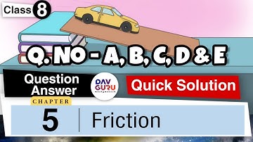 Chapter 5 | Friction | Class 8 DAV Science | Question Answer 🔥🔥🔥