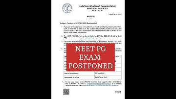 NEET PG 2022 EXAM POSTPONED