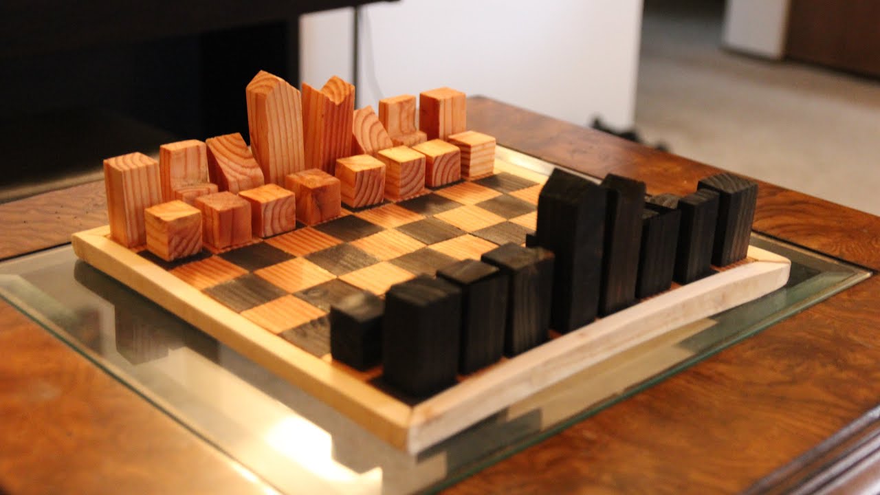 Handmade Chess Pieces - Repurposed Wood and Hand Tools Only (no Power Tools)