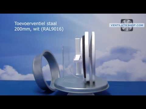 Toevoerventiel, staal 200mm, wit RAL9016 - Ventilatieshop.com