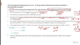 Isotonicity Adjsutment Using Freezing Point Depression Method