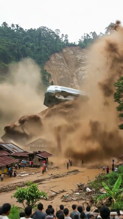 Detik-detik Tanah Longsor Menerjang Pemukiman Warga | Simulasi Dramatis!