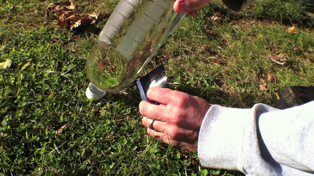 How to make start light a fire with water bottle and renewable energy