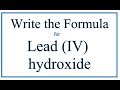 Lead(IV) Hydroxide and Ionic Charges