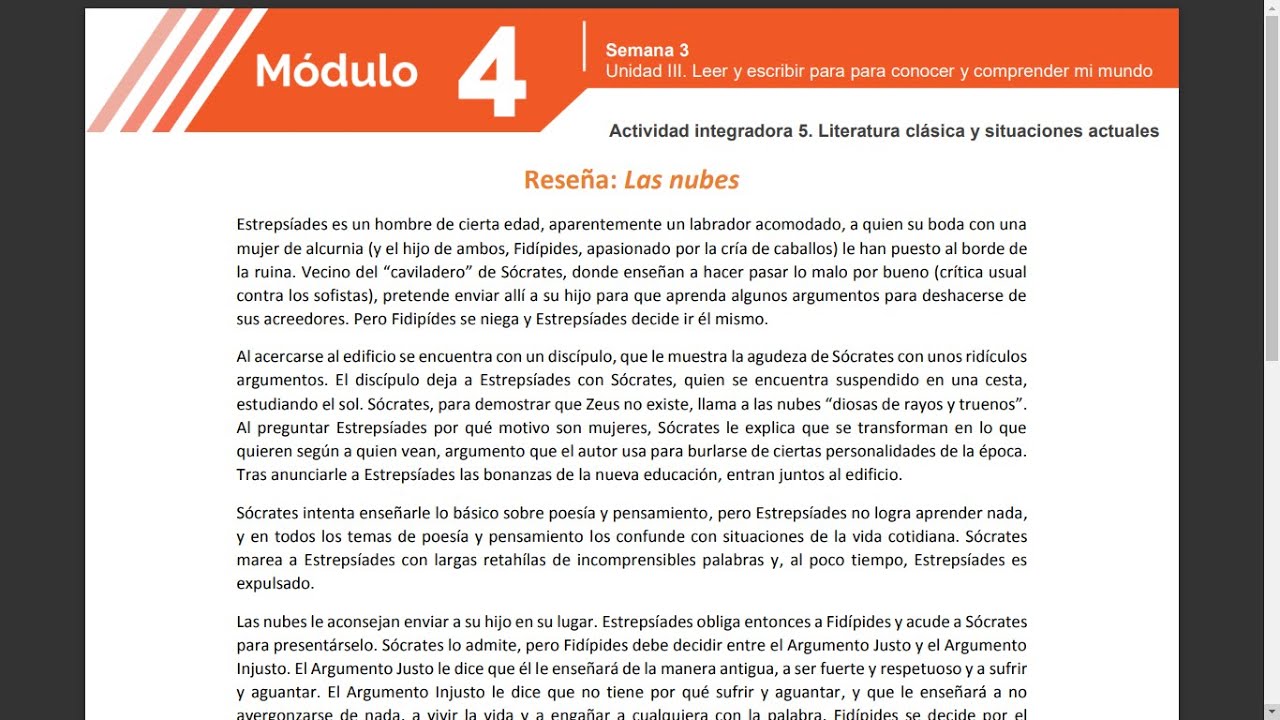 Actividad Integradora 5 Modulo 4 Literatura Clásica Y Situaciones Actuales