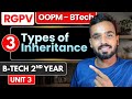 Lec 3 - Types of Inheritance | RGPV OOPM B-Tech 2nd year