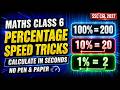 MATHS CLASS 6 | PERCENTAGE SPEED TRICKS ⚡️ | Decimal Shift Method & Percentage Hacks | SSC CGL 2027